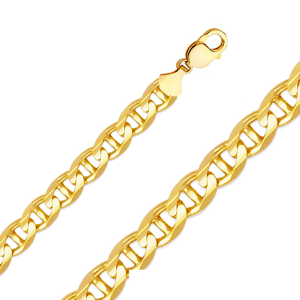 14k Gold 12.0mm Mariner Chain 24 Inches